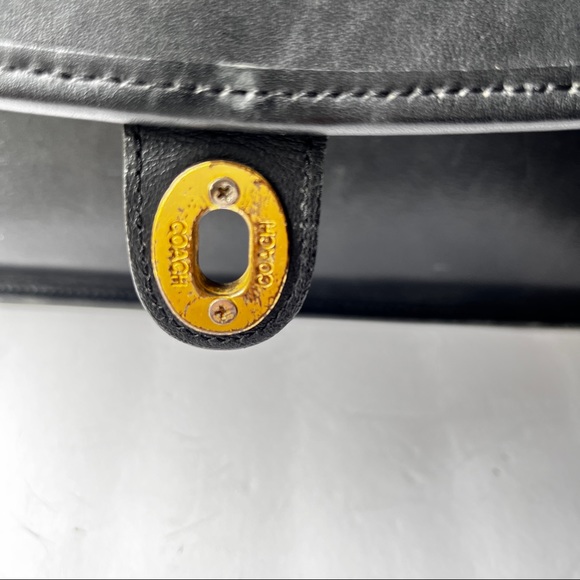 Vintage Black Coach Leather Briefcase Satchel Laptop Case - Picture 6 of 14